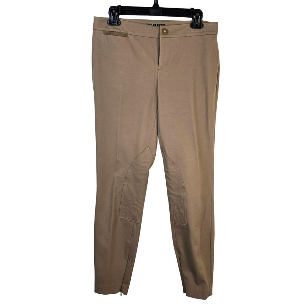 Lauren Ralph Lauren Riding Pants Women's 4 Camel Ankle Zip Equestrian Old Money